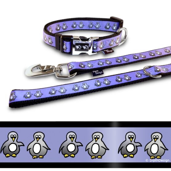 Hundehalsband und Leine Set Pinguin